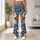 Blue Rust Floral Blooms for Yoga, Pilates and Everyday Movement for Active Women Leggings - 10
