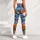 Blue Rust Floral Blooms for Yoga, Pilates and Everyday Movement for Active Women Leggings - 6