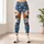 Blue Rust Floral Blooms for Yoga, Pilates and Everyday Movement for Active Women Leggings - 6