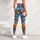 Blue Rust Floral Blooms for Yoga, Pilates and Everyday Movement for Active Women Leggings - 4
