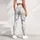 Blue Bow And Tiny Floral Motifs For Yoga Pilates And Spring Everyday Style Leggings - 6