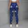 Cobalt Blue And White Star Motif For Gym Training, Yoga, And Everyday Activewear Leggings - 6