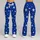 Cobalt Blue And White Star Motif For Gym Training, Yoga, And Everyday Activewear Leggings - 9