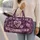 Purple Heart Patchwork Motifs for Romantic Weekend Getaways and Relaxed Travel Style Quilted Weekend Bag - 2