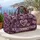 Purple Heart Patchwork Motifs for Romantic Weekend Getaways and Relaxed Travel Style Quilted Weekend Bag - 5