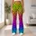 Neon Lime Rainbow Leopard Spots for Bold Gym Sessions and Outdoor Running Style Leggings - 10