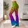 Neon Lime Rainbow Leopard Spots for Bold Gym Sessions and Outdoor Running Style Leggings - 11