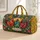 Colorful Folk Art Hens and Wildflowers for Beach Days and Bohemian Getaways Quilted Weekend Bag - 1