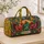 Colorful Folk Art Hens and Wildflowers for Beach Days and Bohemian Getaways Quilted Weekend Bag - 4