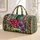 Bohemian Wildflowers and Colorful Stripes for Beach Getaways and Weekend Travel Quilted Weekend Bag - 1