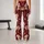 Galloping Cream Horses on Burgundy for Yoga, Pilates and Equestrian Lifestyle Wear Leggings - 10