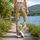 Geometric Tropical Florals for Yoga, Pilates and Everyday Active Living for Active Women Leggings - 12