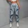 Blue White Swirling Waves for Yoga Pilates and Everyday City Style Leggings - 6