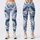 Blue White Swirling Waves for Yoga Pilates and Everyday City Style Leggings - 3