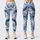 Blue White Swirling Waves for Yoga Pilates and Everyday City Style Leggings - 1