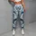 Blue White Swirling Waves for Yoga Pilates and Everyday City Style Leggings - 4