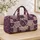 Purple Heart Patchwork with Wildflowers for Camping Trips and Weekend Escapes Quilted Weekend Bag - 4