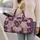 Purple Heart Patchwork with Wildflowers for Camping Trips and Weekend Escapes Quilted Weekend Bag - 2