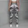 Gray White Camouflage Motif for Yoga, Pilates, Travel and Everyday Athleisure Style Leggings - 6