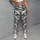 Gray White Camouflage Motif for Yoga, Pilates, Travel and Everyday Athleisure Style Leggings - 5