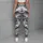 Gray White Camouflage Motif for Yoga, Pilates, Travel and Everyday Athleisure Style Leggings - 5