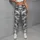 Gray White Camouflage Motif for Yoga, Pilates, Travel and Everyday Athleisure Style Leggings - 4