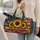 Sunflowers and Stars Americana Floral for Beach Trips and Summer Getaways Quilted Weekend Bag - 2