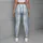 Powder Blue And Ivory Vertical Stripes For Yoga Pilates And Everyday Wear Leggings - 6
