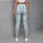 Powder Blue And Ivory Vertical Stripes For Yoga Pilates And Everyday Wear Leggings - 5