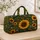 Bohemian Sunflowers and Green Leaves for Camping, Beach Days, and Weekend Getaways Quilted Weekend Bag - 4