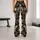 Cream Spotted Wild Cats on Charcoal for Yoga, Running and Everyday Activewear Style Leggings - 10