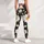 White Daisy Blooms on Charcoal for Yoga, Running and Everyday Activewear Style Leggings - 6