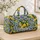 Sunny Lemon Citrus And Blue Baroque Flourishes For Relaxed Coastal Holiday Escapes Quilted Weekend Bag - 4