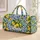 Sunny Lemon Citrus And Blue Baroque Flourishes For Relaxed Coastal Holiday Escapes Quilted Weekend Bag - 1