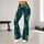 Teal and Emerald Peacock Feather Motifs for Yoga, Pilates and Everyday Wellness Style Leggings - 11
