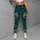 Teal and Emerald Peacock Feather Motifs for Yoga, Pilates and Everyday Wellness Style Leggings - 6