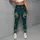 Teal and Emerald Peacock Feather Motifs for Yoga, Pilates and Everyday Wellness Style Leggings - 4