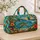 Tropical Sea Turtle And Palm Beach Scene For Sunny Coastal Getaways Quilted Weekend Bag - 4