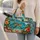 Tropical Sea Turtle And Palm Beach Scene For Sunny Coastal Getaways Quilted Weekend Bag - 2