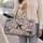 Vintage Blue Sun Hats and Botanicals for Bohemian Beach Getaways and Coastal Escapes Quilted Weekend Bag - 2