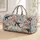 Vintage Blue Sun Hats and Botanicals for Bohemian Beach Getaways and Coastal Escapes Quilted Weekend Bag - 1