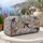 Vintage Blue Sun Hats and Botanicals for Bohemian Beach Getaways and Coastal Escapes Quilted Weekend Bag - 5