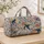 Vintage Blue Sun Hats and Botanicals for Bohemian Beach Getaways and Coastal Escapes Quilted Weekend Bag - 4