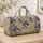 Purple Iris and Pink Bellflower Botanicals for Garden Getaways and Relaxed Weekend Travel Quilted Weekend Bag - 4