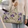 Purple Iris and Pink Bellflower Botanicals for Garden Getaways and Relaxed Weekend Travel Quilted Weekend Bag - 2
