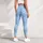 Sky Blue White Diamond Checks for Yoga Pilates and Everyday Activewear Leggings - 6