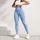 Sky Blue White Diamond Checks for Yoga Pilates and Everyday Activewear Leggings - 5