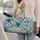 Teal Botanical Wildflowers for Coastal Getaways and Relaxed Weekend Travel Lovers Style Quilted Weekend Bag - 2