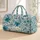 Teal Botanical Wildflowers for Coastal Getaways and Relaxed Weekend Travel Lovers Style Quilted Weekend Bag - 1