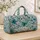 Teal Botanical Wildflowers for Coastal Getaways and Relaxed Weekend Travel Lovers Style Quilted Weekend Bag - 4